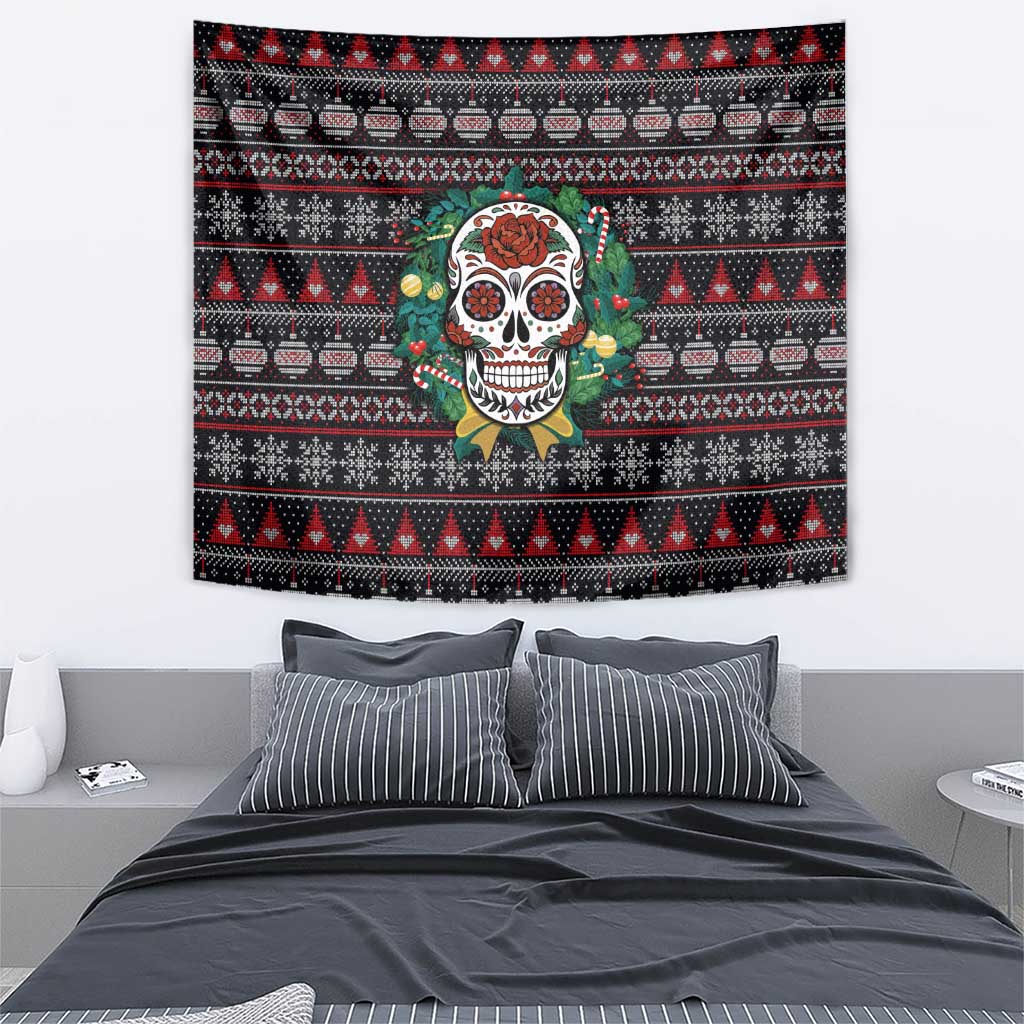 Skull Christmas Tapestry Xmas Holiday Patterns - Wonder Print Shop