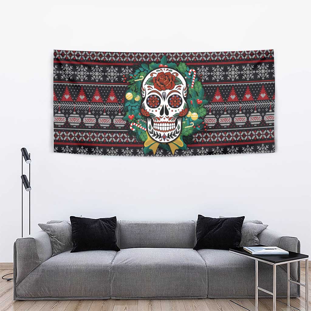 Skull Christmas Tapestry Xmas Holiday Patterns - Wonder Print Shop