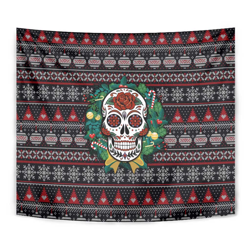 Skull Christmas Tapestry Xmas Holiday Patterns - Wonder Print Shop