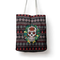 Skull Christmas Tote Bag Xmas Holiday Patterns - Wonder Print Shop