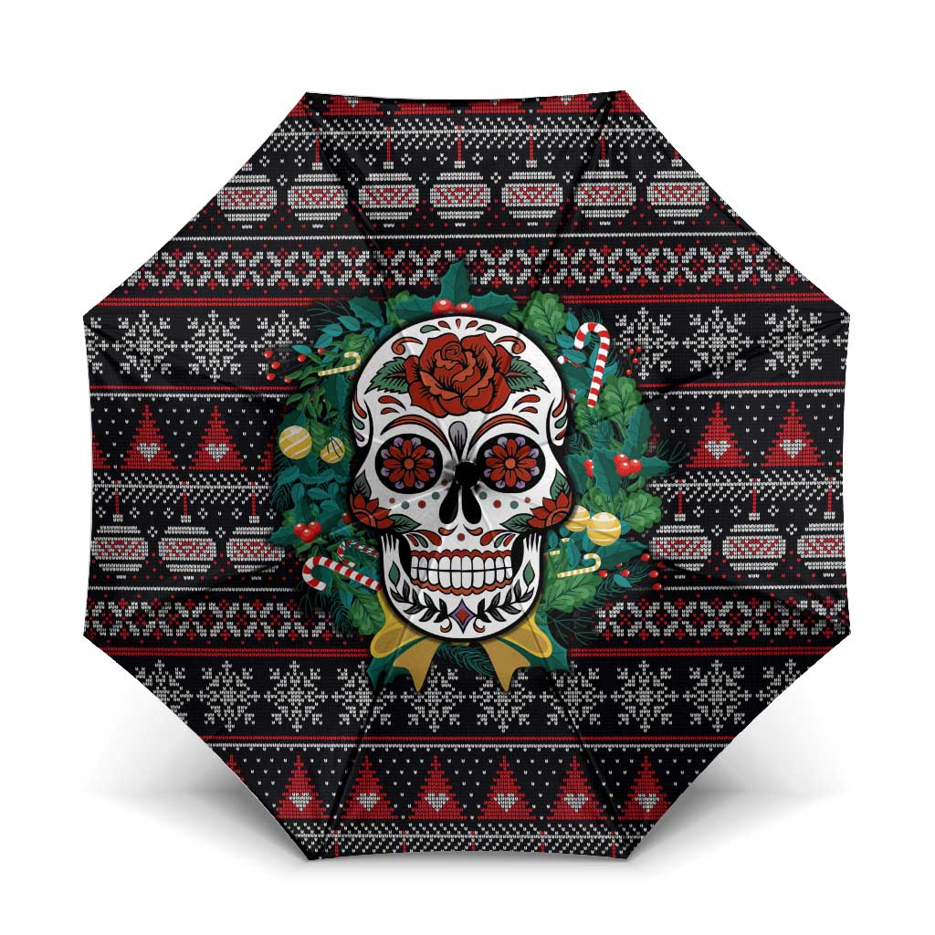 Skull Christmas Umbrella Xmas Holiday Patterns - Wonder Print Shop