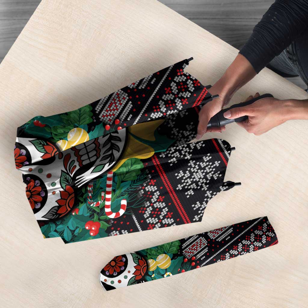 Skull Christmas Umbrella Xmas Holiday Patterns - Wonder Print Shop