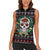 Skull Christmas Women Sleeveless Polo Shirt Xmas Holiday Patterns - Wonder Print Shop
