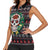 Skull Christmas Women Sleeveless Polo Shirt Xmas Holiday Patterns - Wonder Print Shop