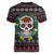 Skull Christmas Women V-Neck T-Shirt Xmas Holiday Patterns - Wonder Print Shop