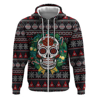 Skull Christmas Zip Hoodie Xmas Holiday Patterns - Wonder Print Shop