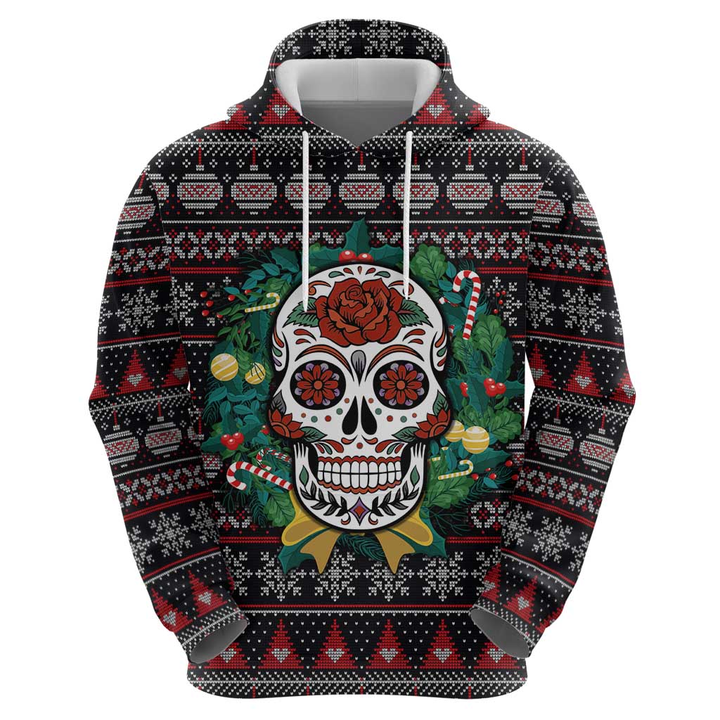 Skull Christmas Zip Hoodie Xmas Holiday Patterns - Wonder Print Shop