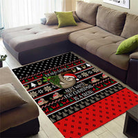 Sloth All I Want For Christmas Area Rug Xmas Holiday Patterns - Wonder Print Shop