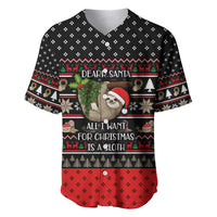 Sloth All I Want For Christmas Baseball Jersey Xmas Holiday Patterns - Wonder Print Shop