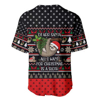 Sloth All I Want For Christmas Baseball Jersey Xmas Holiday Patterns - Wonder Print Shop