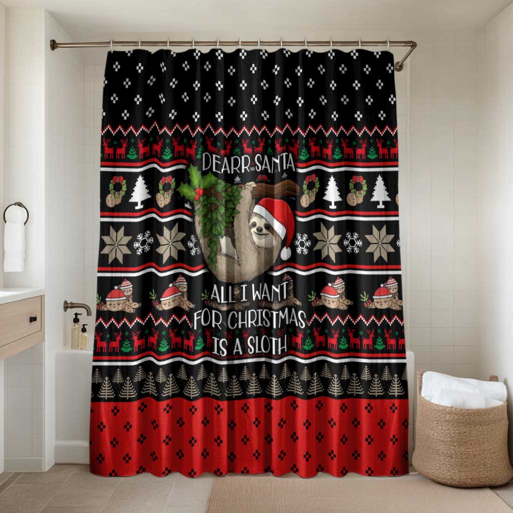 Sloth All I Want For Christmas Bathroom Set Xmas Holiday Patterns - Wonder Print Shop