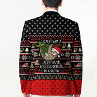 Sloth All I Want For Christmas Blazer Xmas Holiday Patterns - Wonder Print Shop