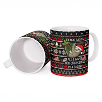 Sloth All I Want For Christmas Ceramic Mug Xmas Holiday Patterns - Wonder Print Shop