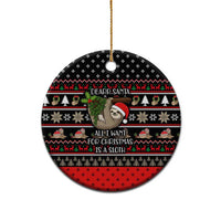 Sloth All I Want For Christmas Ceramic Ornament Xmas Holiday Patterns - Wonder Print Shop