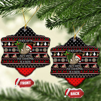 Sloth All I Want For Christmas Ceramic Ornament Xmas Holiday Patterns - Wonder Print Shop