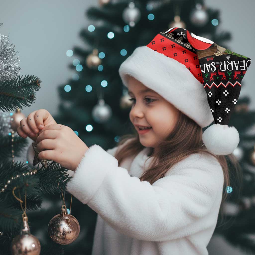 Sloth All I Want For Christmas Santa Hat Xmas Holiday Patterns - Wonder Print Shop
