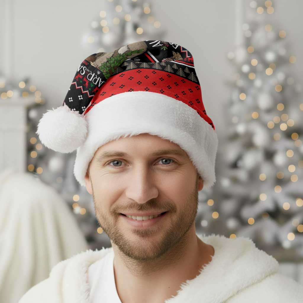 Sloth All I Want For Christmas Santa Hat Xmas Holiday Patterns - Wonder Print Shop