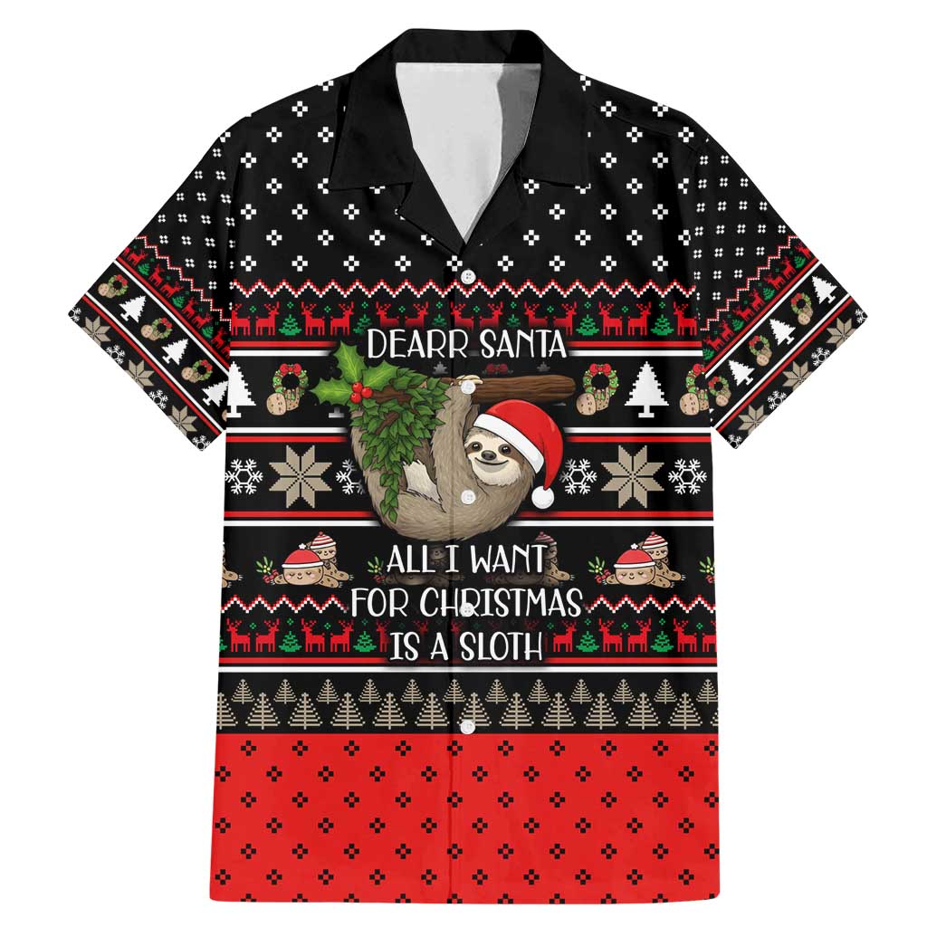 Sloth All I Want For Christmas Family Matching Mermaid Dress and Hawaiian Shirt Xmas Holiday Patterns - Wonder Print Shop