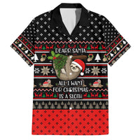 Sloth All I Want For Christmas Family Matching Off The Shoulder Long Sleeve Dress and Hawaiian Shirt Xmas Holiday Patterns - Wonder Print Shop