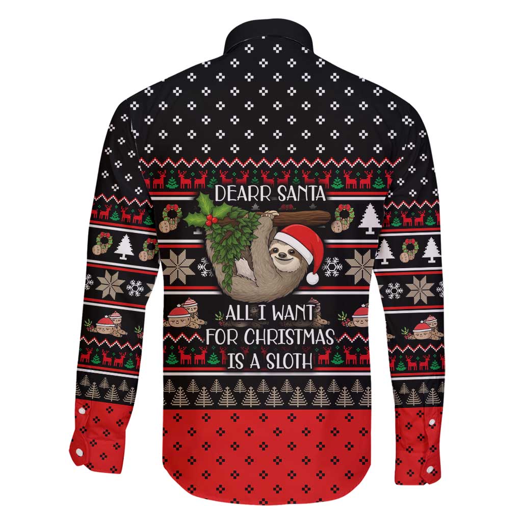 Sloth All I Want For Christmas Family Matching Puletasi and Hawaiian Shirt Xmas Holiday Patterns - Wonder Print Shop