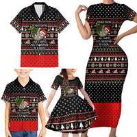 Sloth All I Want For Christmas Family Matching Short Sleeve Bodycon Dress and Hawaiian Shirt Xmas Holiday Patterns - Wonder Print Shop