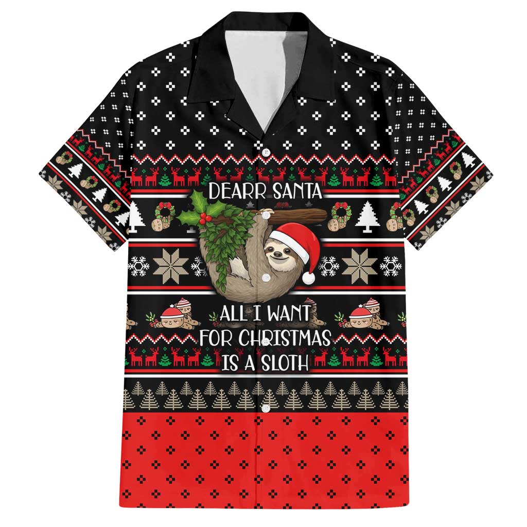 Sloth All I Want For Christmas Family Matching Summer Maxi Dress and Hawaiian Shirt Xmas Holiday Patterns - Wonder Print Shop