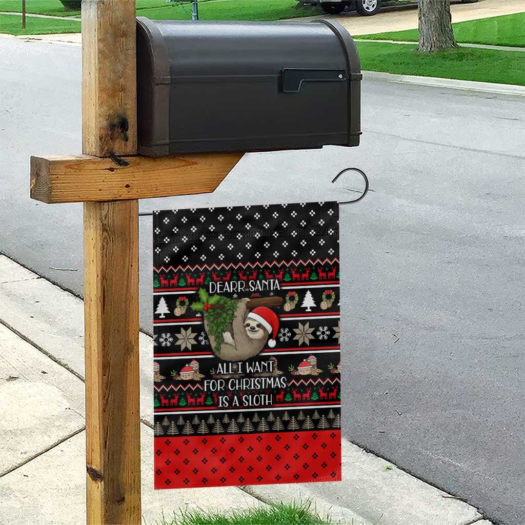 Sloth All I Want For Christmas Garden Flag Xmas Holiday Patterns - Wonder Print Shop