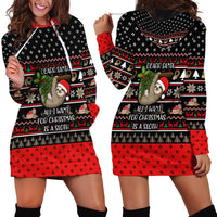Sloth All I Want For Christmas Hoodie Dress Xmas Holiday Patterns - Wonder Print Shop