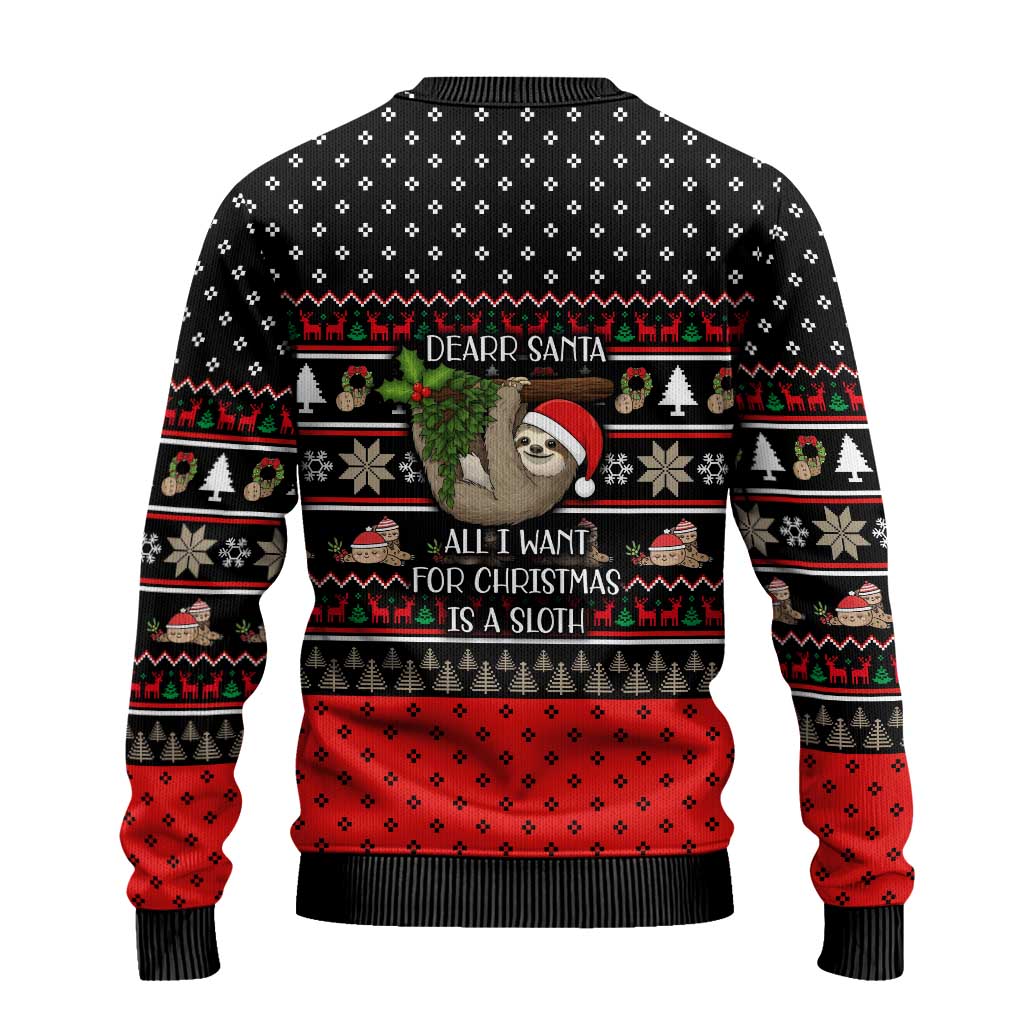 Sloth All I Want For Christmas Ugly Christmas Sweater Xmas Holiday Patterns - Wonder Print Shop