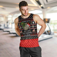 Sloth All I Want For Christmas Men Tank Top Xmas Holiday Patterns - Wonder Print Shop
