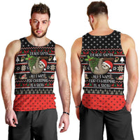 Sloth All I Want For Christmas Men Tank Top Xmas Holiday Patterns - Wonder Print Shop