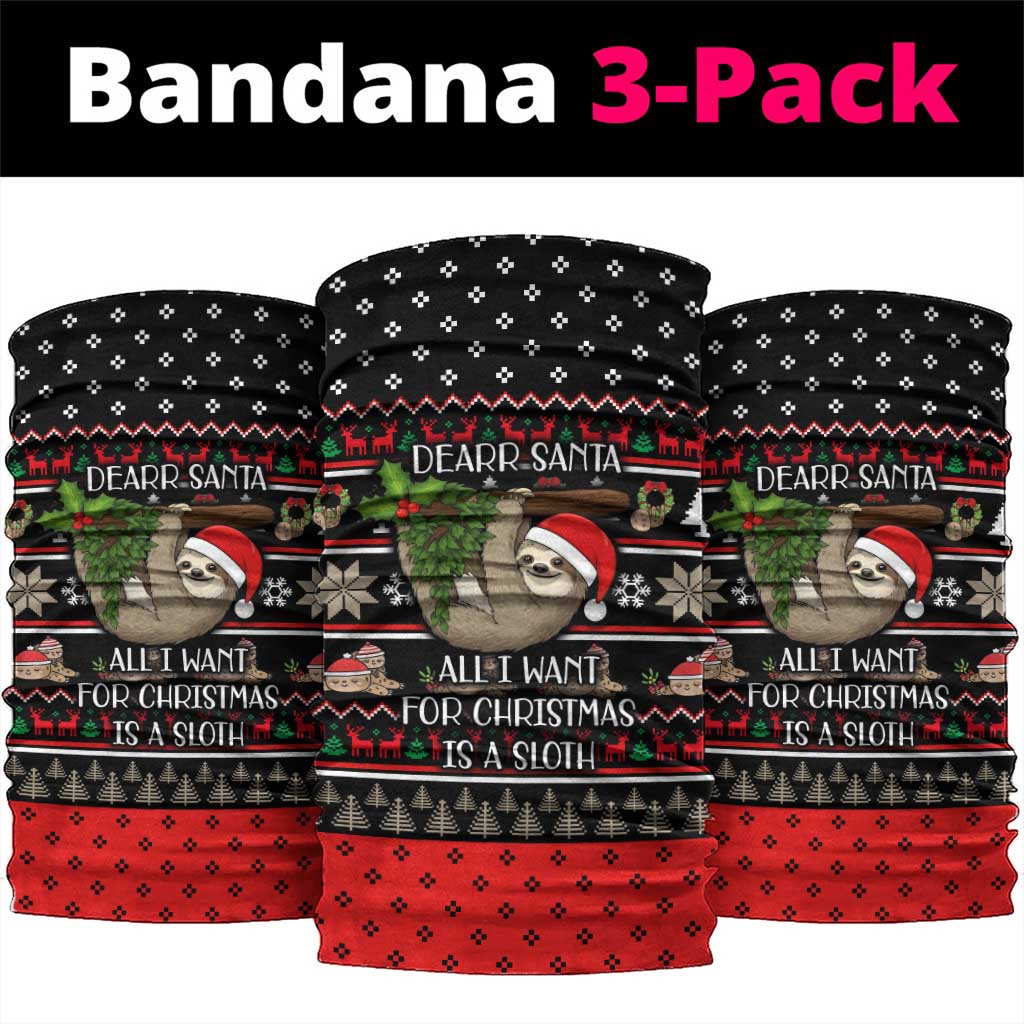 Sloth All I Want For Christmas Neck Gaiter Xmas Holiday Patterns - Wonder Print Shop