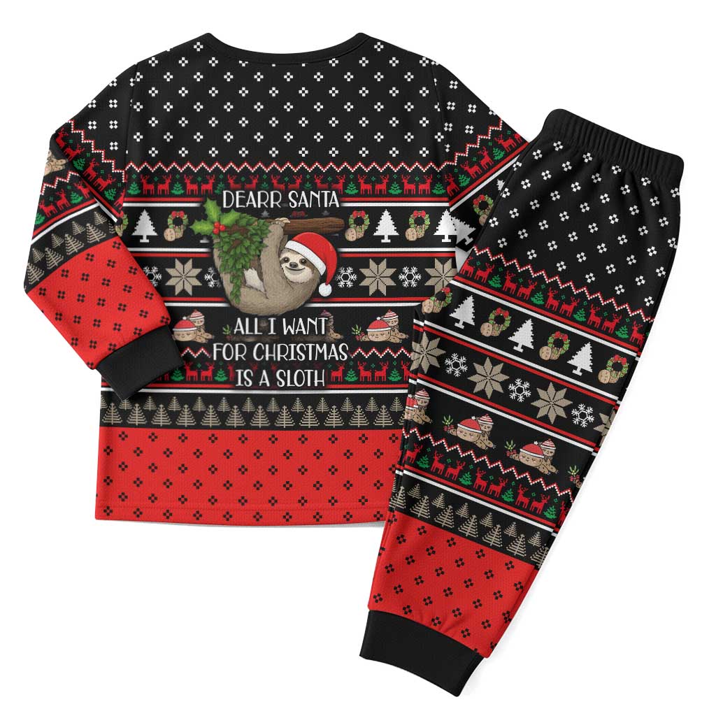 Sloth All I Want For Christmas Pajama Set Xmas Holiday Patterns - Wonder Print Shop