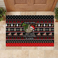Sloth All I Want For Christmas Rubber Doormat Xmas Holiday Patterns - Wonder Print Shop