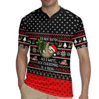 Sloth All I Want For Christmas Rugby Jersey Xmas Holiday Patterns - Wonder Print Shop