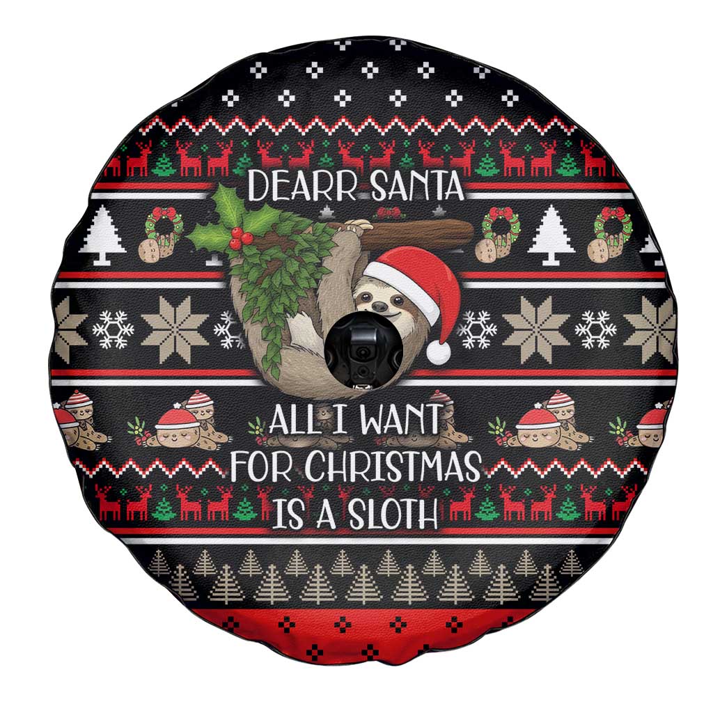 Sloth All I Want For Christmas Spare Tire Cover Xmas Holiday Patterns - Wonder Print Shop