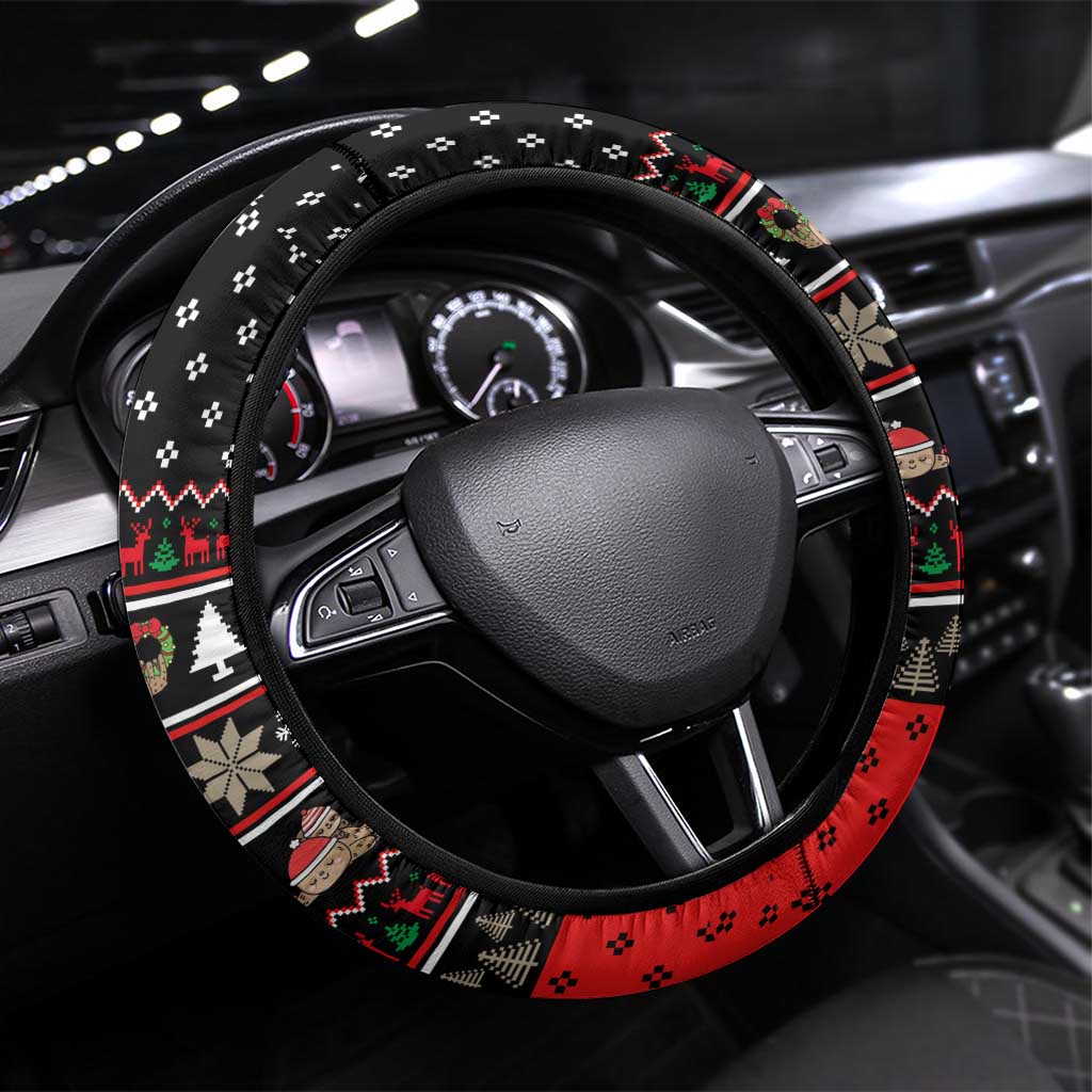 Sloth All I Want For Christmas Steering Wheel Cover Xmas Holiday Patterns - Wonder Print Shop