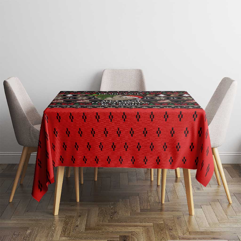 Sloth All I Want For Christmas Tablecloth Xmas Holiday Patterns - Wonder Print Shop