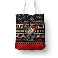 Sloth All I Want For Christmas Tote Bag Xmas Holiday Patterns - Wonder Print Shop