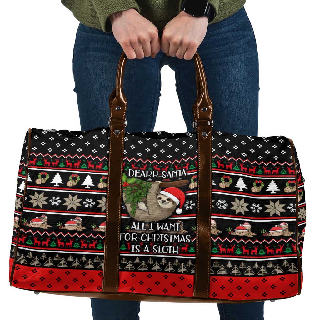 Sloth All I Want For Christmas Travel Bag Xmas Holiday Patterns - Wonder Print Shop