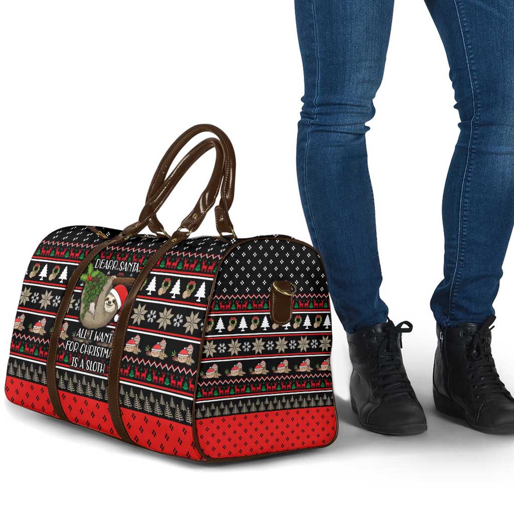 Sloth All I Want For Christmas Travel Bag Xmas Holiday Patterns - Wonder Print Shop