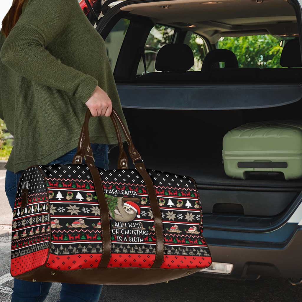 Sloth All I Want For Christmas Travel Bag Xmas Holiday Patterns - Wonder Print Shop