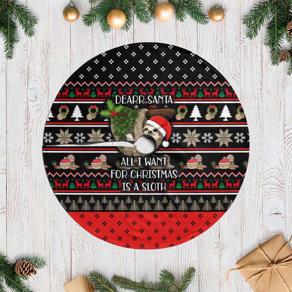 Sloth All I Want For Christmas Tree Skirt Xmas Holiday Patterns - Wonder Print Shop