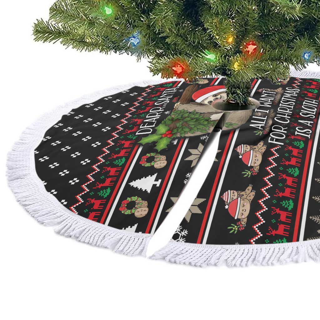 Sloth All I Want For Christmas Tree Skirt Xmas Holiday Patterns - Wonder Print Shop