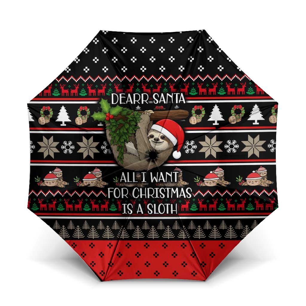 Sloth All I Want For Christmas Umbrella Xmas Holiday Patterns - Wonder Print Shop