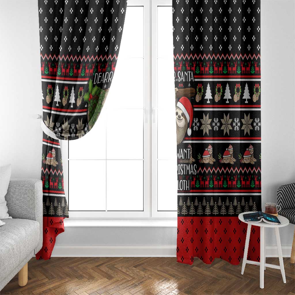 Sloth All I Want For Christmas Window Curtain Xmas Holiday Patterns - Wonder Print Shop
