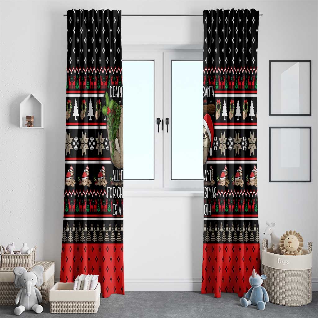 Sloth All I Want For Christmas Window Curtain Xmas Holiday Patterns - Wonder Print Shop