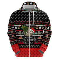 Sloth All I Want For Christmas Zip Hoodie Xmas Holiday Patterns - Wonder Print Shop