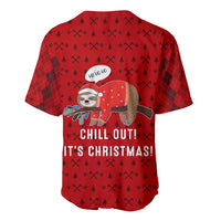 Sloth Chill Out Christmas Baseball Jersey Xmas Holiday Patterns - Wonder Print Shop
