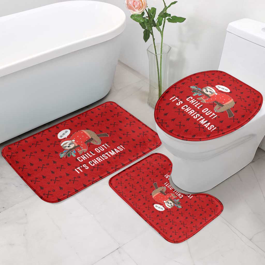 Sloth Chill Out Christmas Bathroom Set Xmas Holiday Patterns - Wonder Print Shop